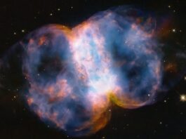 space-photo-of-the-week:-little-dumbbell-nebula-throws-a-wild-party-for-hubble-telescope’s-34th-anniversary